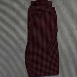 red and black pants